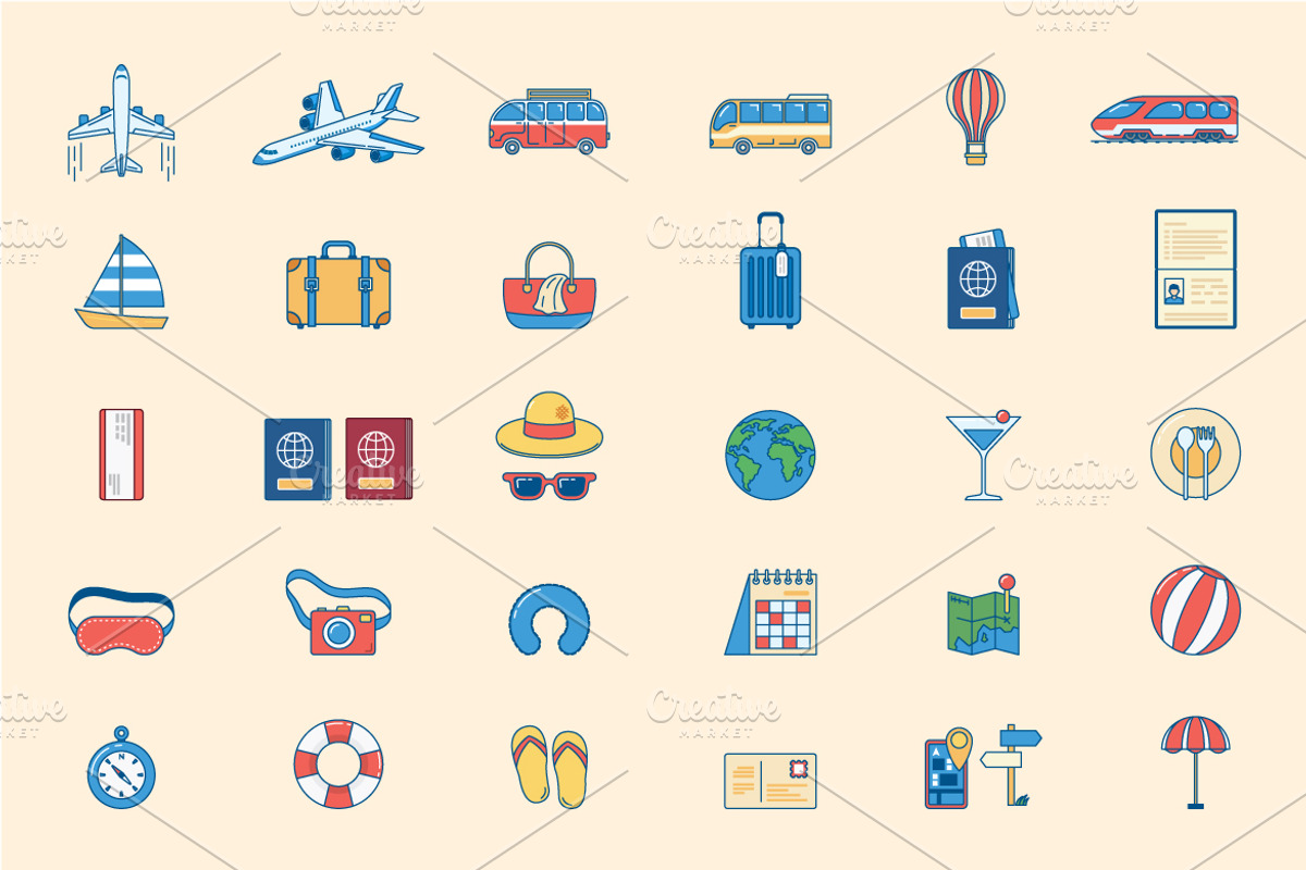Travel elements illustration Pack, an Object Graphic by Feelplus Creator (Photo 2 of 2)