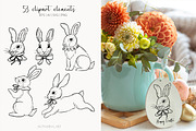 Easter rabbit hand-drawn vector set, a Decorative Illustration by AfonshinaArt (Thumbnail 7 of 15)