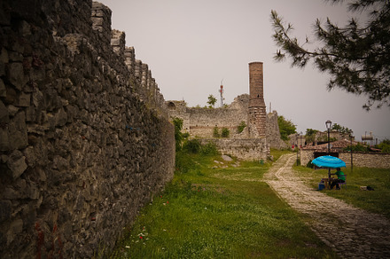 Exterior view to ruined Xhamia e Kuqe aka Red Mosque at Berat fortress, Berat,, an Architecture Photo by Wild, Wild World