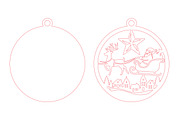 Santa Reindeer Laser Cut Christmas, a Seasonal Illustration by CraftArtStudio (Thumbnail 3 of 3)