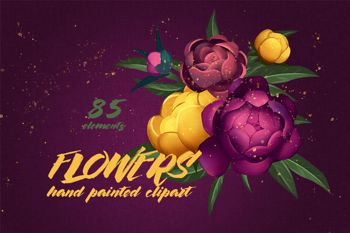 Flower Clipart, a Decorative Illustration by Ira Cvetnaya (Photo 1 of 10)