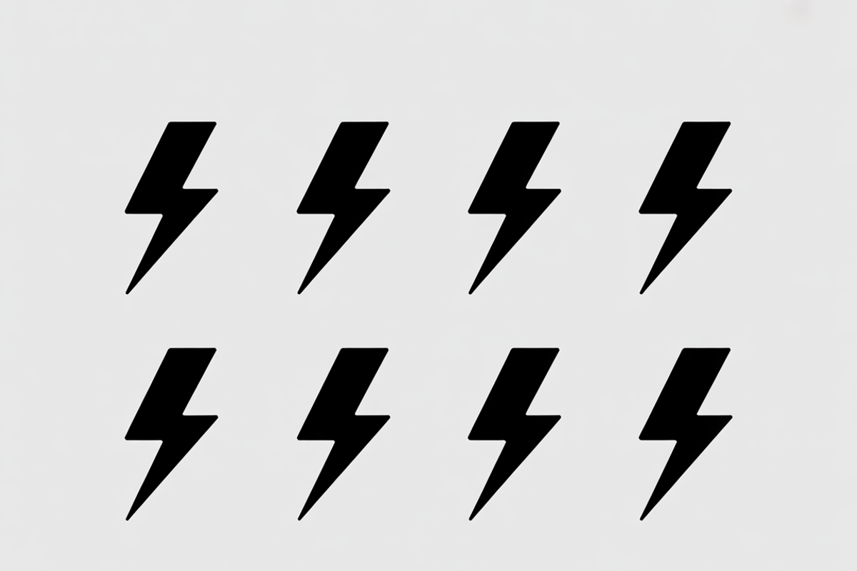 A bold set of lightning bolt icons, an Illustration by Amazin_art (Photo 2 of 13)