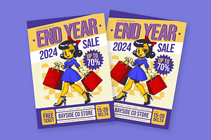 Retro Year off Sales Flyer, a Flyer Template by Fortunes Co