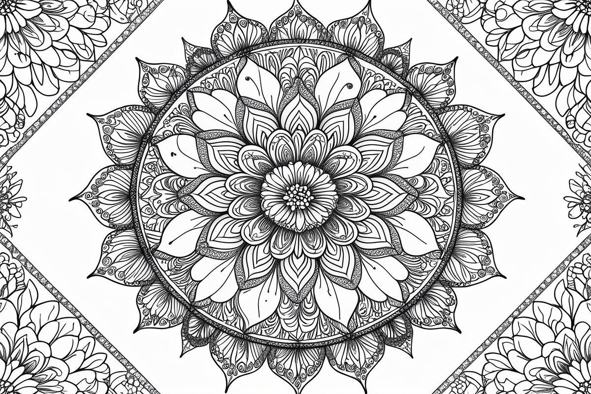 Intricate Mandala Coloring Pages Set, an Illustration by jahid234 (Photo 5 of 7)