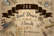 200 Decorative Elements., an Object Graphic by Olya Creative (Thumbnail 1 of 3)