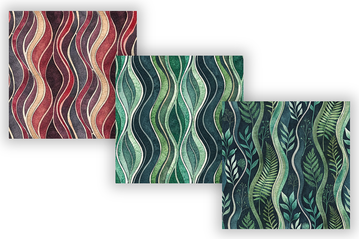 Wavy Hand Drawn Stripe Pattern, a Pattern Graphic by FloridPrintables (Photo 4 of 9)