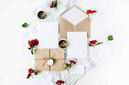 Wedding invitation cards featuring decoration, photo, and table, an Arts & Entertainment Photo by Floral Deco