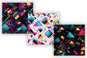 Vibrant Geometric Patterns, Retro