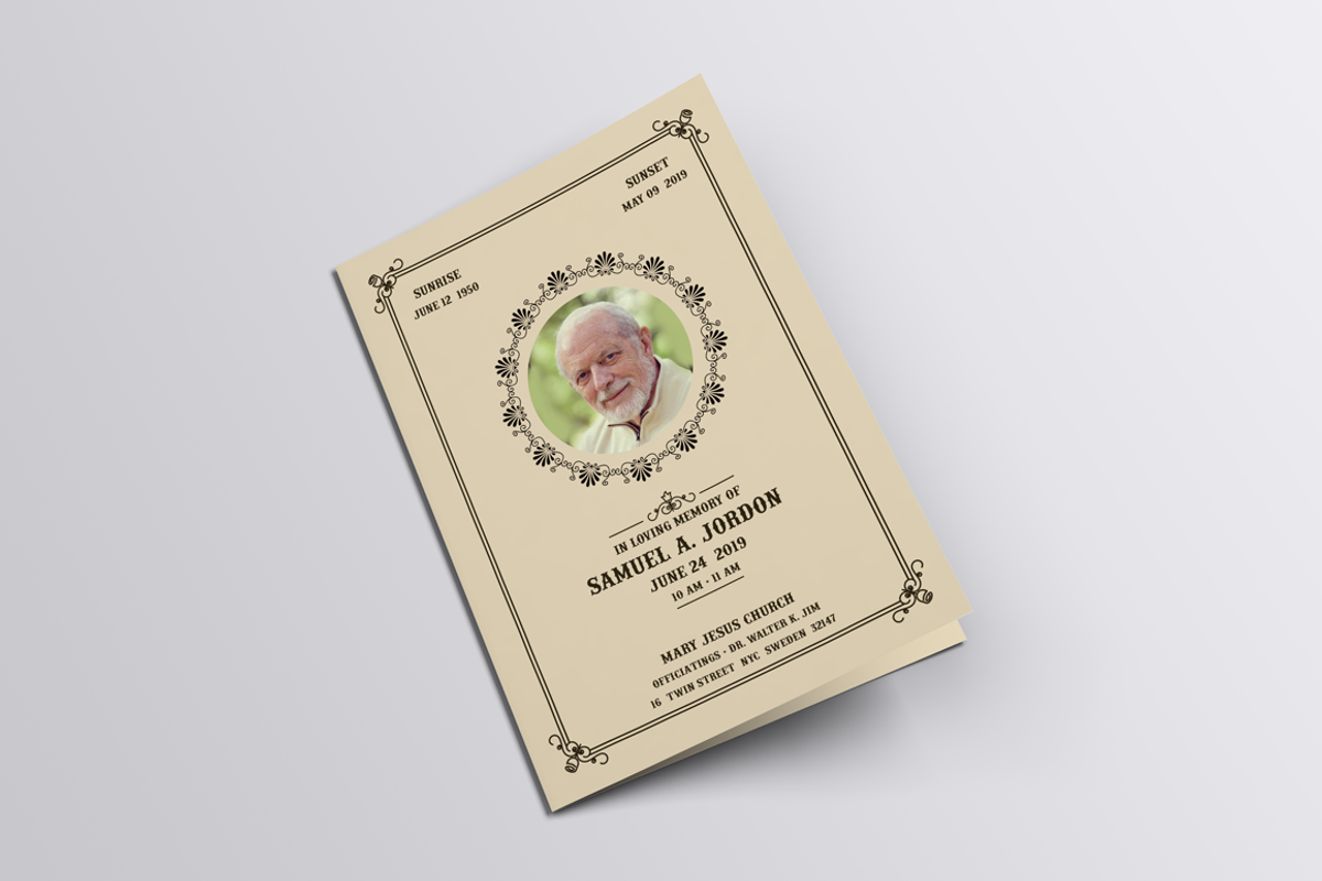Vintage Funeral Program Template, a Brochure Template by Jaisivakumar (Photo 2 of 6)