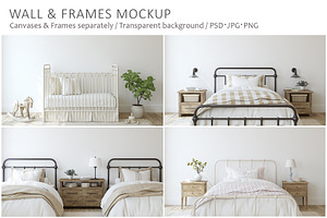 MODERN FARMHOUSE NURSERY mockups, a Poster Template by MyHomeMockups
