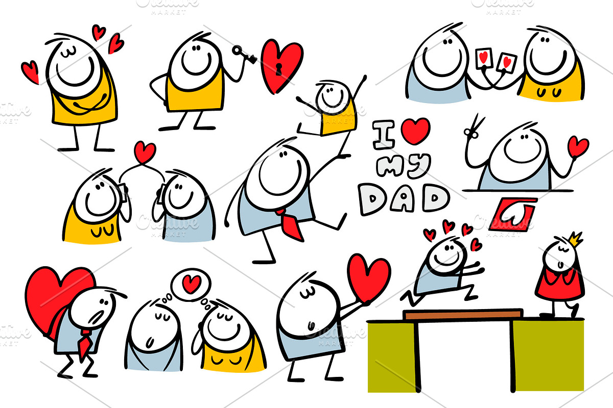 Cartoon love set 1., an Illustration by eka panova (Photo 5 of 6)