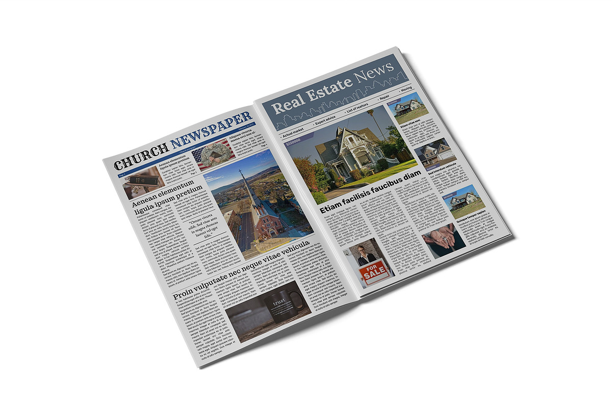 Newspaper Mockup, a Mockup by mockupbuys (Photo 4 of 8)
