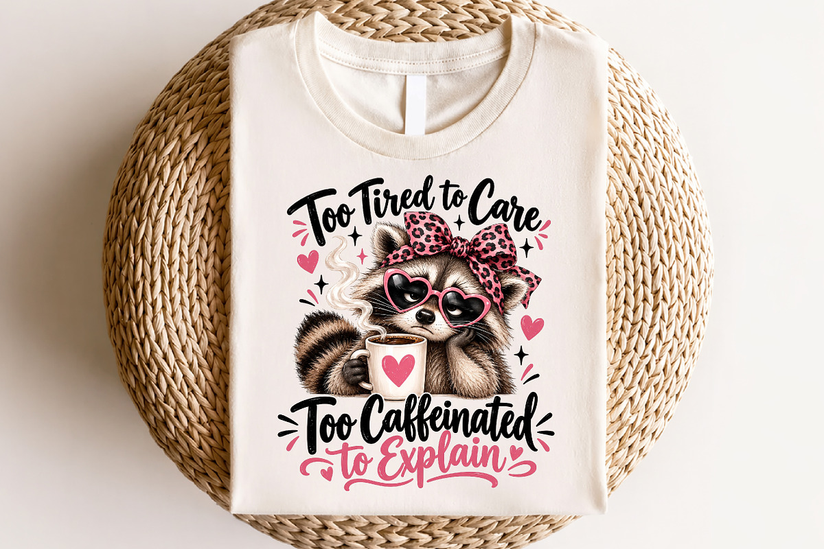 Funny Raccoon Coffee PNG, a Seasonal Illustration by CraftArtStudio (Photo 4 of 4)