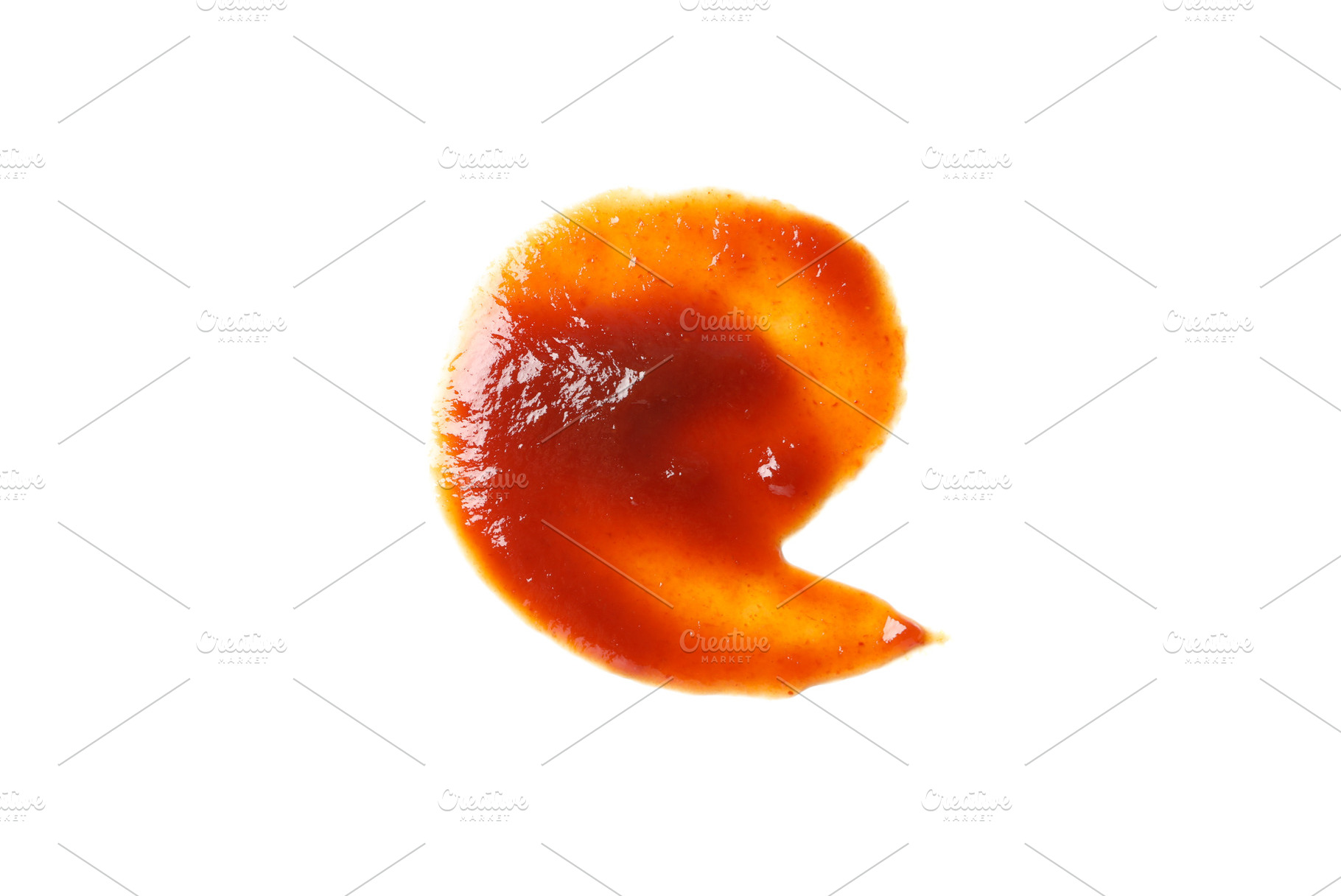 Barbeque sauce spot isolated on white background, top view, a Food & Drink Photo by AtlasStudio PRO