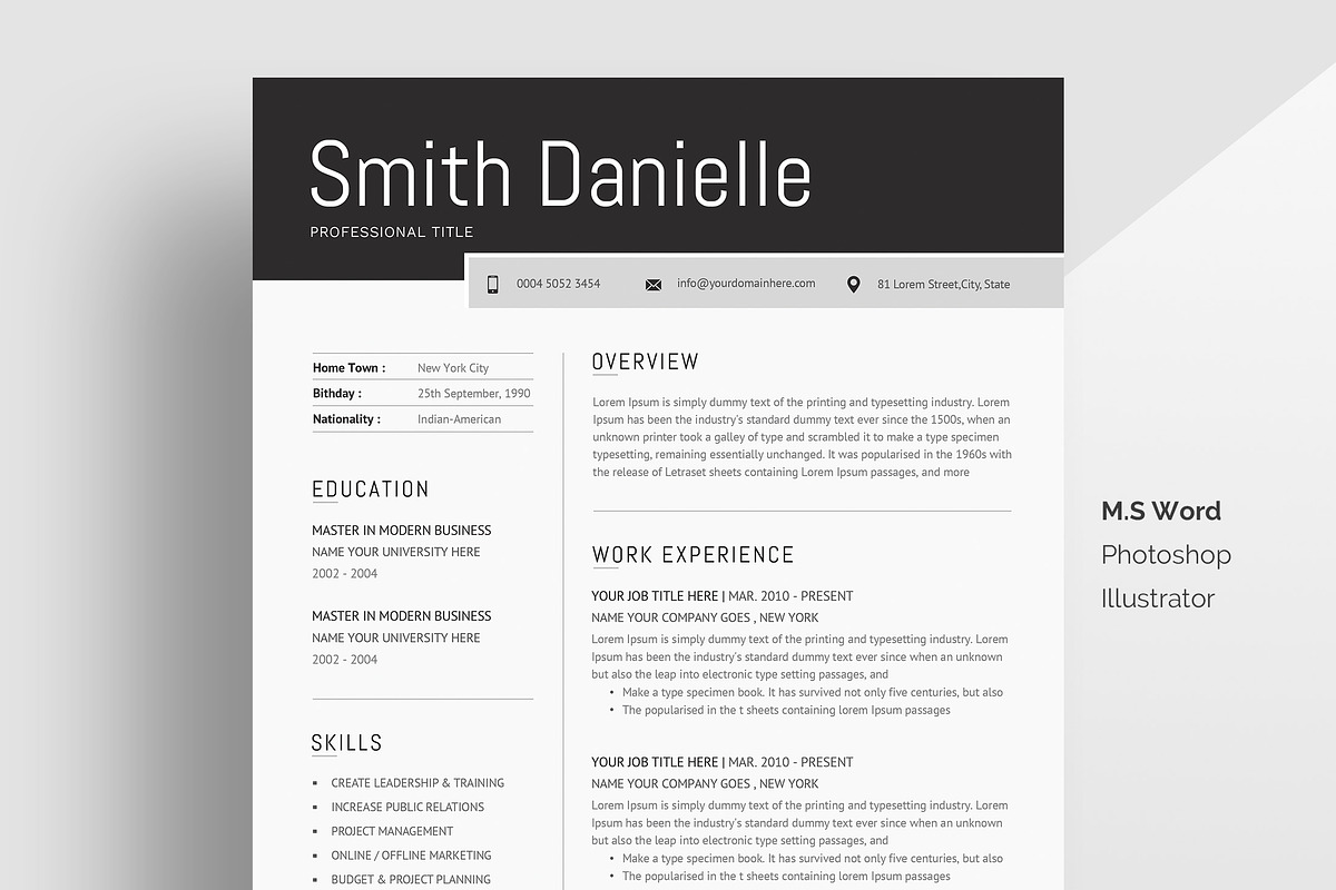 Cv template, a Resume Template by paulresume (Photo 2 of 3)