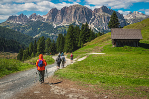 Hiker group with backpacks, a Nature Photo by Alpine Dreams