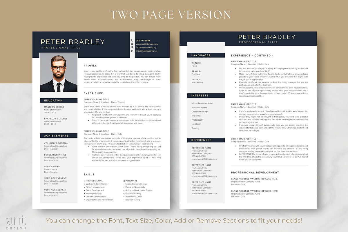 Modern Resume Template - Peter preview 3