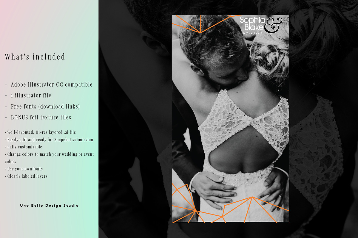 Mid-Modern Wedding Geofilter, a Social Media Template by Uno Bello Design Studio (Photo 3 of 3)