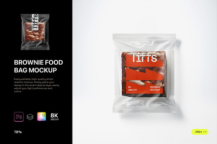 Chocolate Brownie Packaging Mockup, a Packaging Mockup by TIFFS