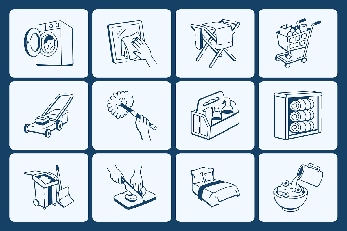 Chores Doodle Icon Set, an Outline Icon by Vectors Market (Photo 6 of 8)