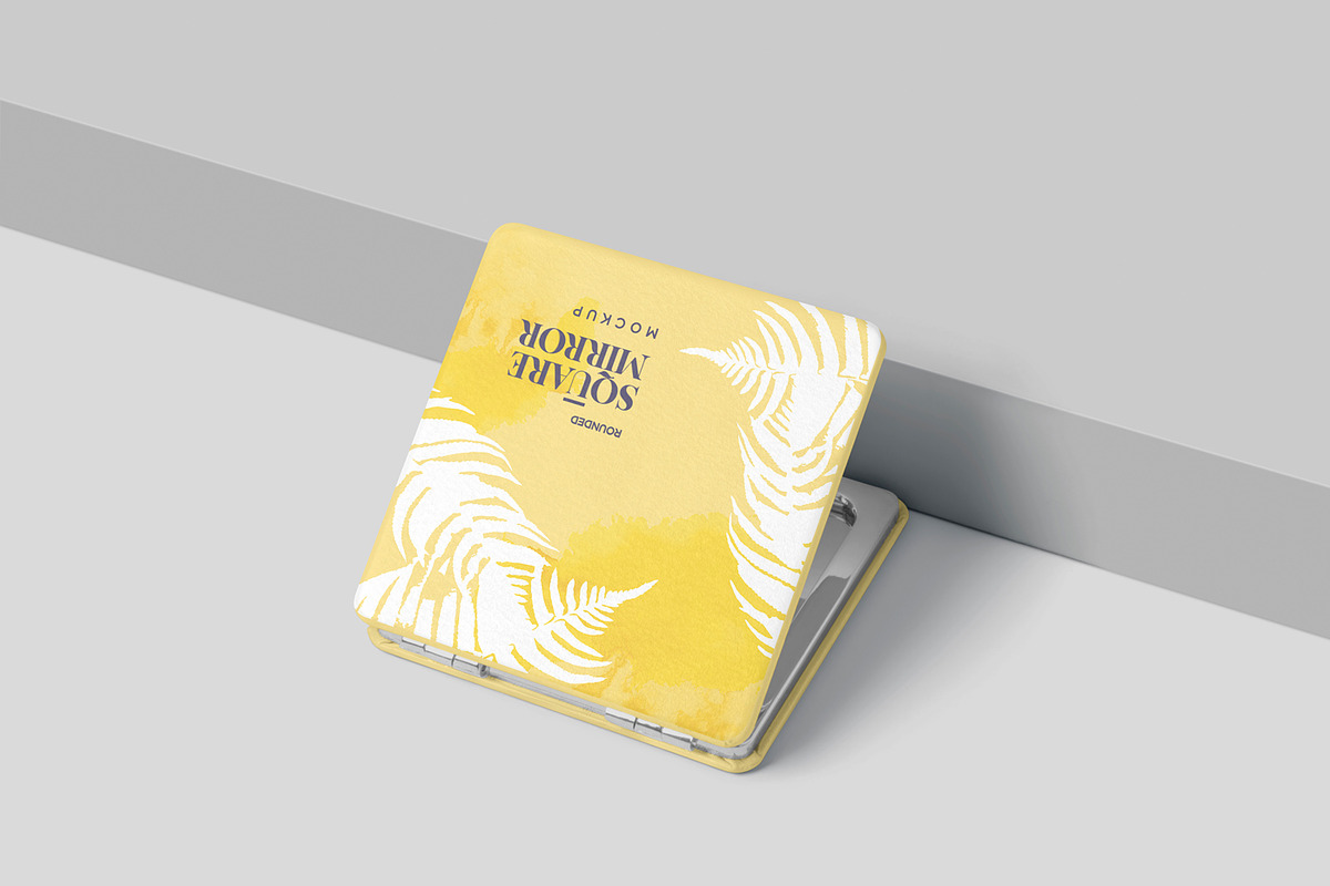Square Compact Mirror Mockups, a Product Mockup by GfxFoundry (Photo 1 of 7)