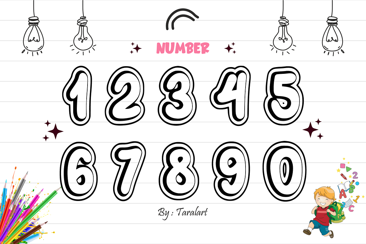 CREATIVE OUTLINE - Outline Font, a Handwritten Font by KiddoGlyphs Studio (Photo 5 of 5)