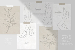 la féminité line art set