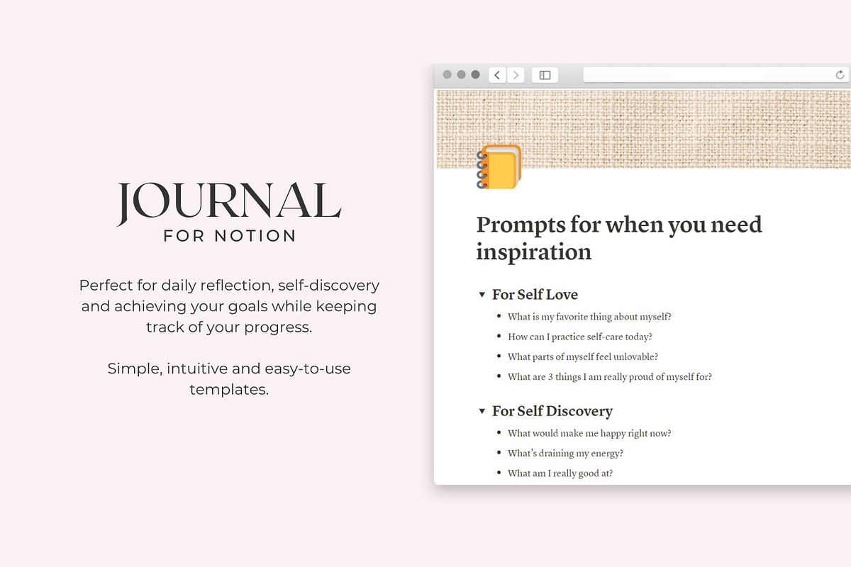 Journal Template for Notion, a Templates & Theme by AestheticOrganizer (Photo 7 of 9)