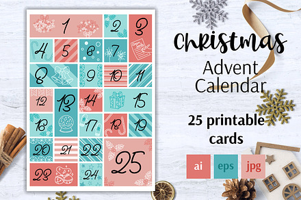 Xmas Advent Calendar | A4 Vertical, a Card Template by AnnaViolet_store