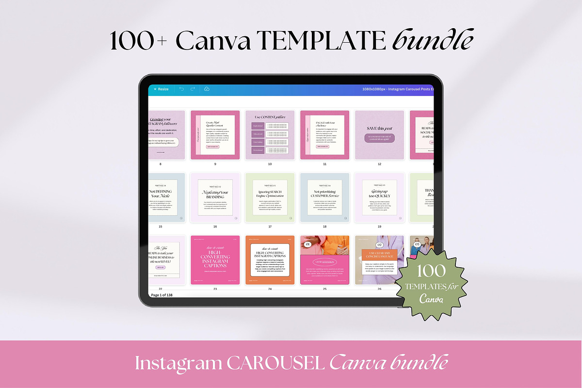 Instagram Carousel Templates Canva, a Social Media Template by Fallon Gerst (Photo 8 of 19)