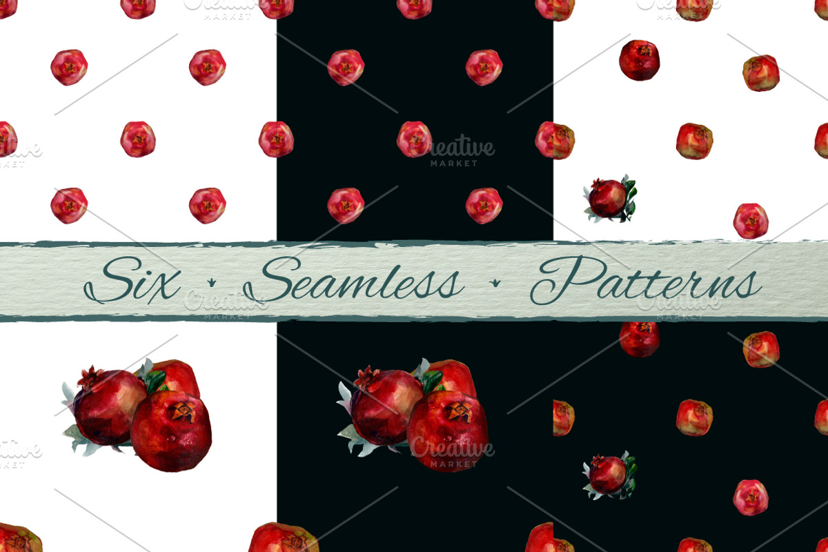 Pomegranate Watercolor, a Food Illustration by ArtOwl (Photo 6 of 6)