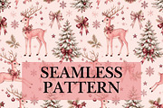 Reindeer Christmas Digital Paper, a Pattern Graphic by elfy creative (Thumbnail 1 of 4)