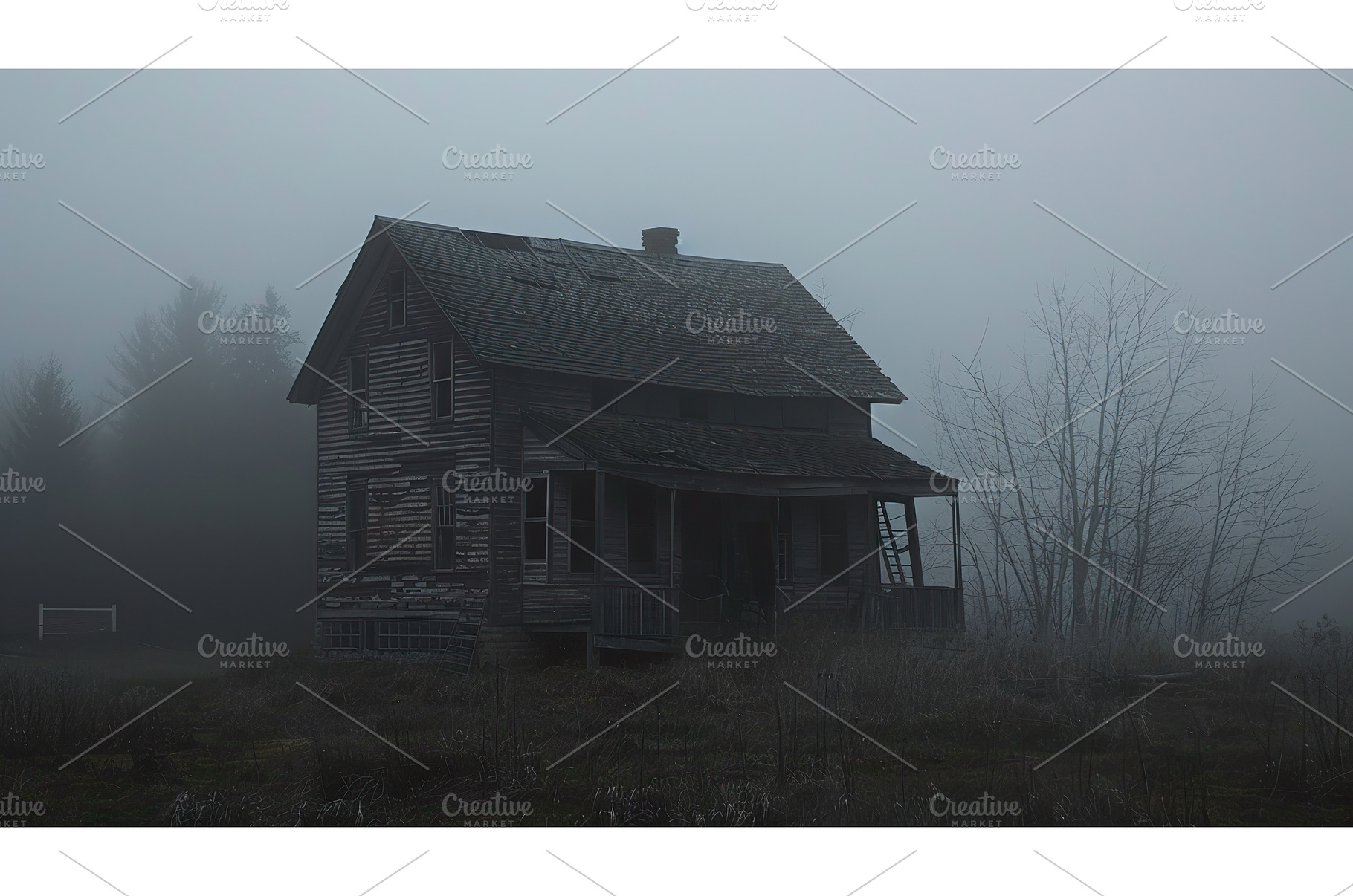 Eerie Abandoned House in Foggy, an Architecture Photo by Lermont51