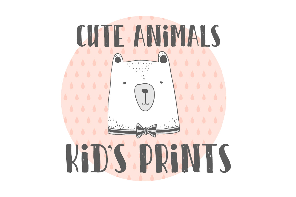 Kid's prints.Stylized cute animals, a Background Graphic by Tierre3012 (Photo 1 of 21)