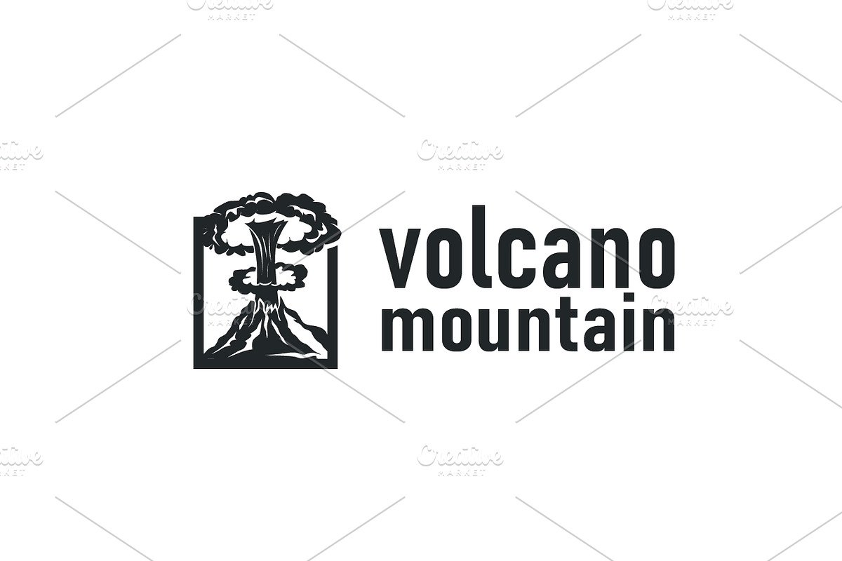 Volcano logo illustration silhouette, a Branding & Logo Template by Maylianaw28