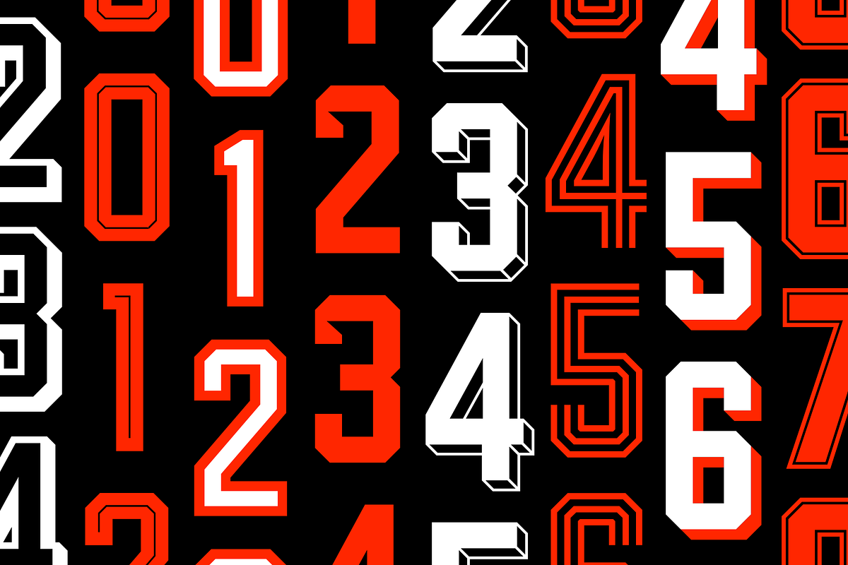 Fonts For Sport T-shirt Number Font Black Bold With Outline Font Svg, Jersey  Numbers Svg, Alphabet, image size:1200x800