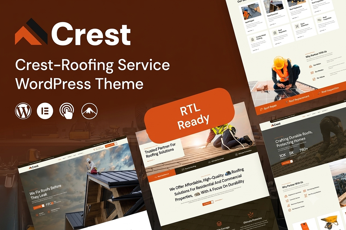 Crest - Roofing WordPress Theme, a WordPress Template by ThemesRain (Photo 1 of 3)