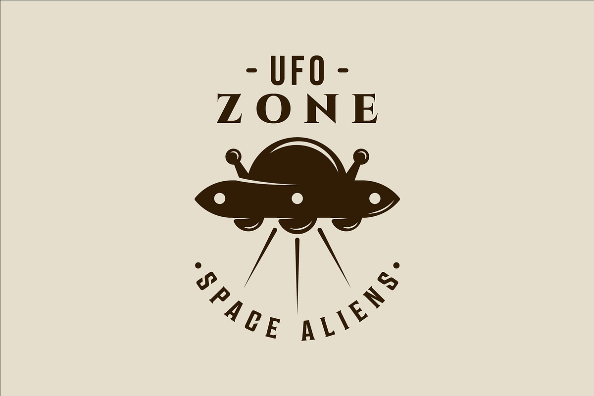 ufo space ship logo vintage vector, a Branding & Logo Template by zyxroun shop