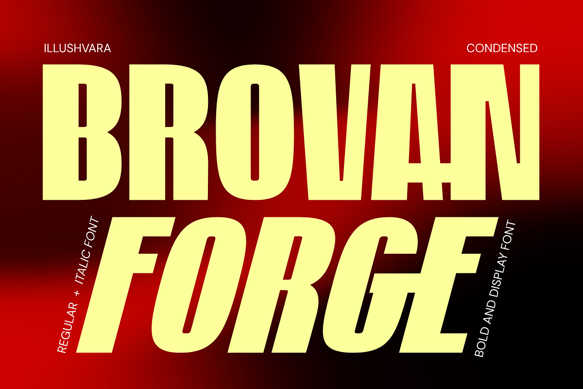 Brovan Forge - Bold Condensed Font, a Sans Serif Font by Illushvara Design (Photo 1 of 11)