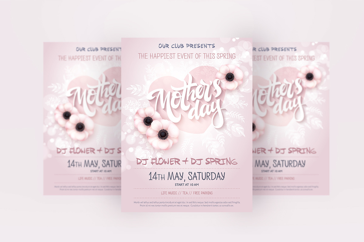 Mother's day event poster templates, a Flyer Template by catary art (Photo 4 of 4)