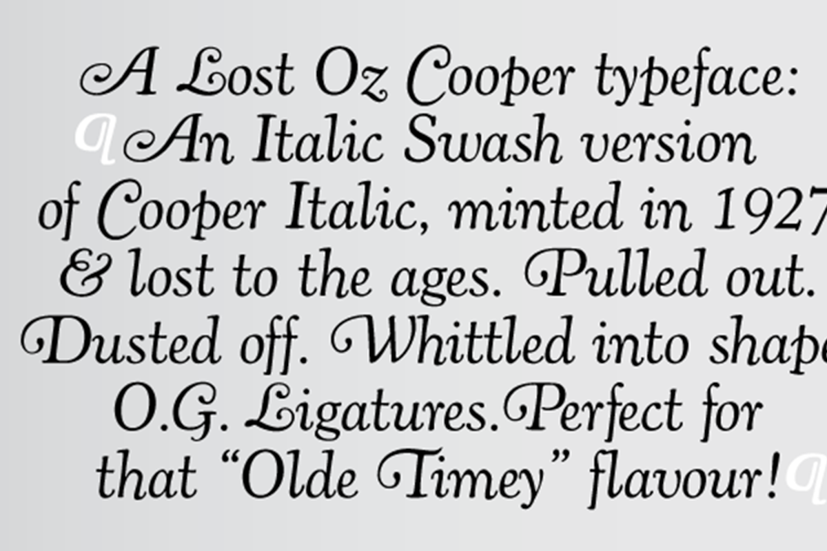 Cooper Italic Complete, a Serif Font by Wordshape