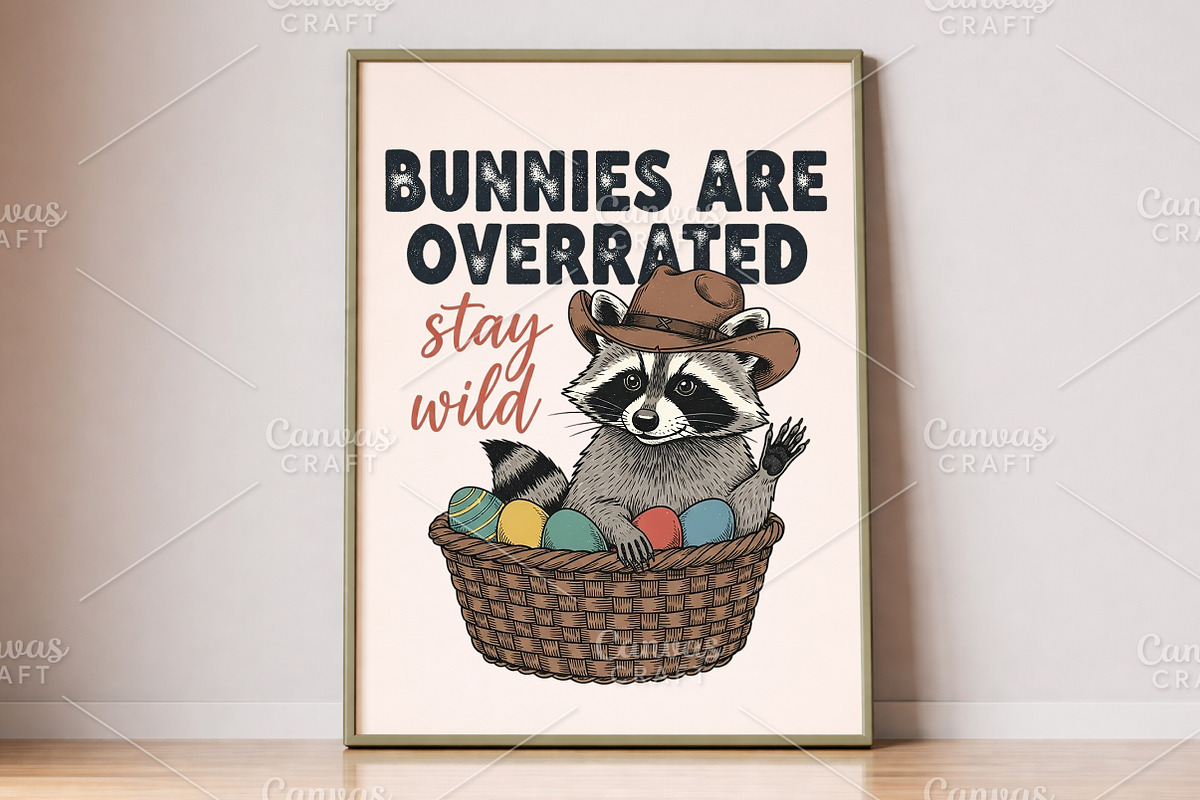 Funny Easter Raccoon PNG, an Illustration by Canvas Craft (Photo 5 of 6)