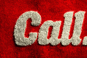 Call in bold white script on red textured background for urgent message and att, an Illustration by AS photostudio