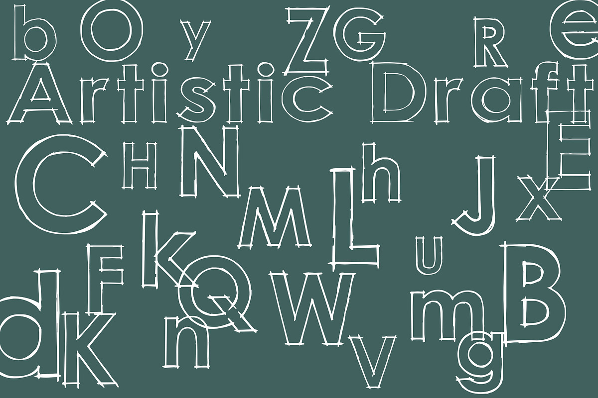 Artistic Draft, a Sans Serif Font by Fontastic Ventures (Photo 4 of 5)