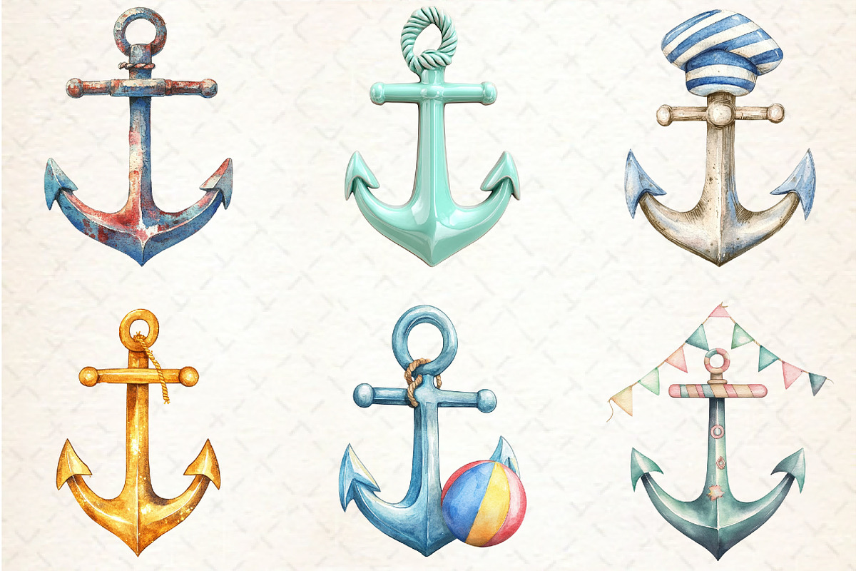 Summer Anchor Clipart, an Illustration by Rose Art (Photo 4 of 4)