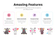 Elephant Cartoon Stickers, an Emoji Icon by Vectors Market (Thumbnail 2 of 6)