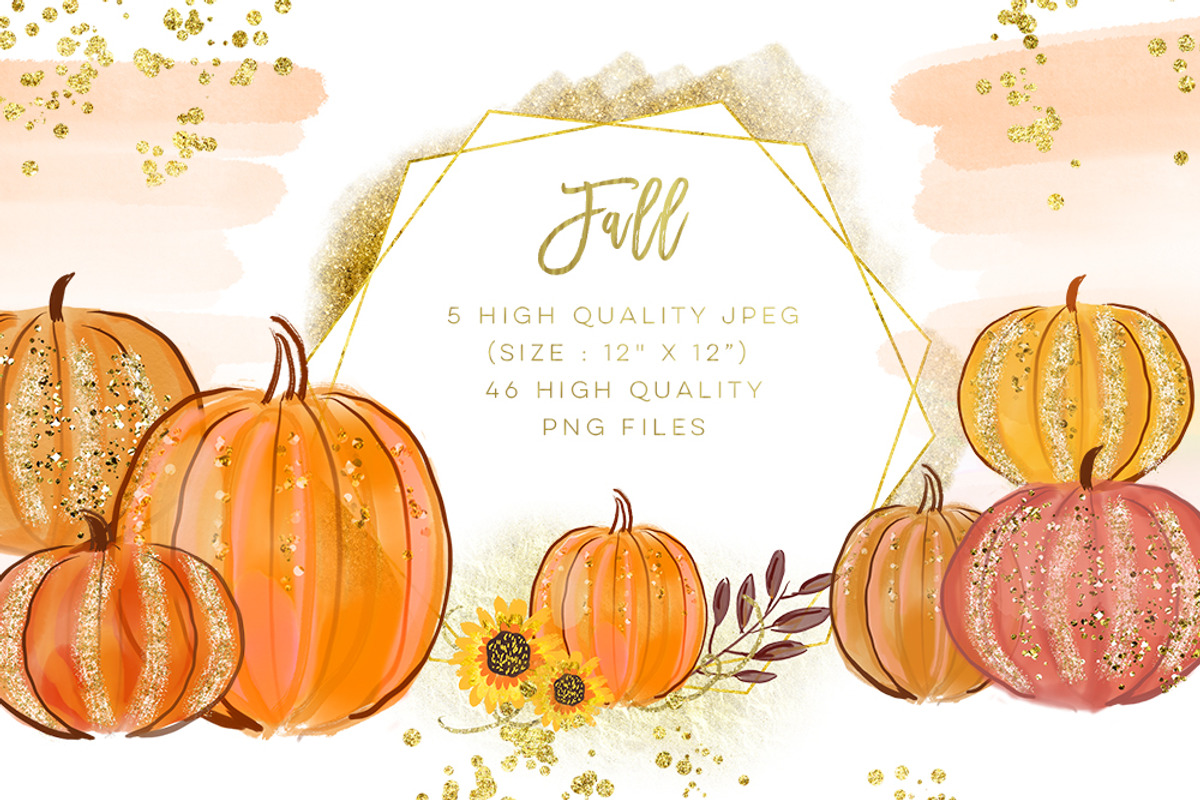 Pumpkins Watercolor Collection, a Decorative Illustration by Sunflower Day Love (Photo 1 of 17)