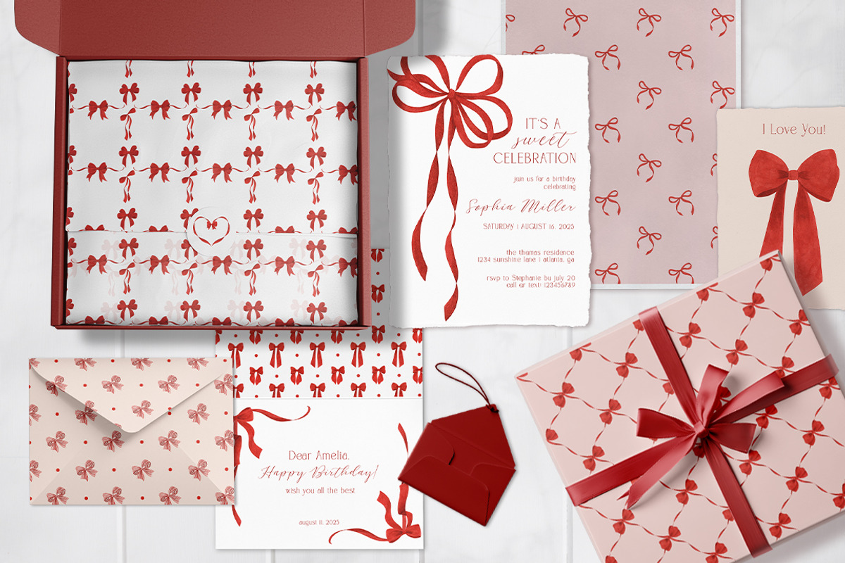 Watercolor Clipart Set Charming Bows, a Decorative Illustration by ViktoriyaD (Photo 2 of 8)