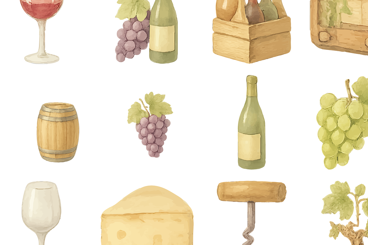 Charming Wine and Cheese Collection, an Object Graphic by RT Studio (Photo 2 of 3)