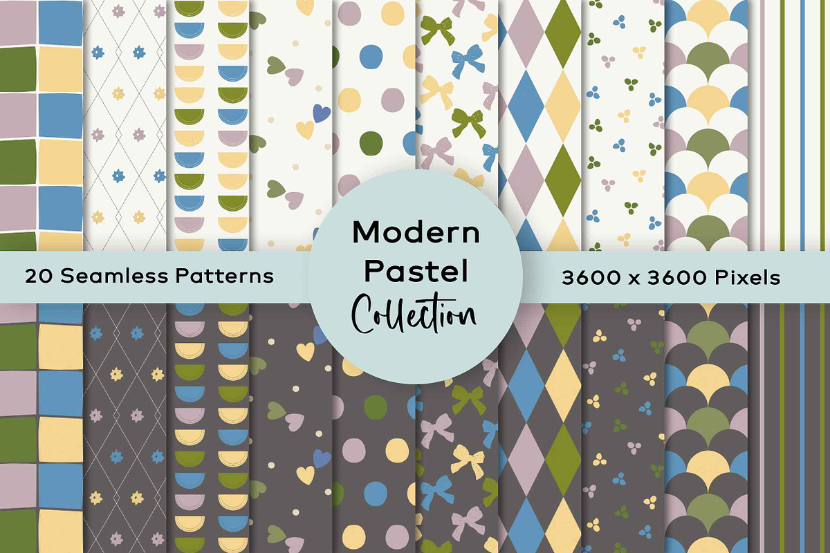 Modern Pastel Collection, a Pattern Graphic by irenepachadesign (Photo 1 of 7)